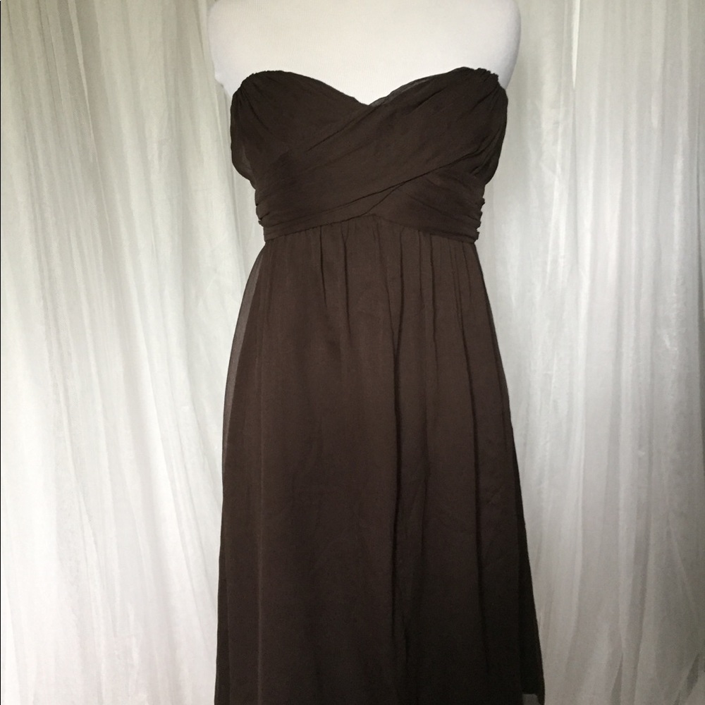 J.crew size 10 brown chiffon dress NWT